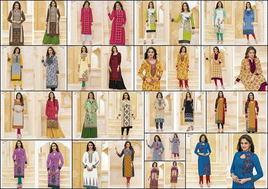Prerna Vol 1 Pranjul Cotton Straight Cut Kurtis Exporter Gujarat