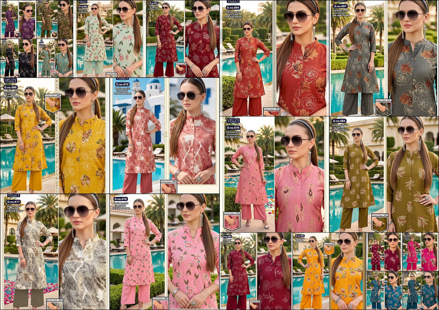 Print-Plain 200826 Velley Vatican Kurti Plazzo Set Wholesaler India