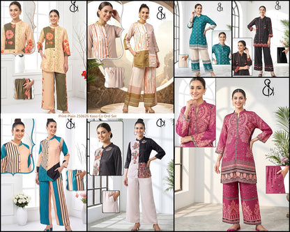 Print-Plain 250626 Kaso Muslin Co Ord Set Manufacturer