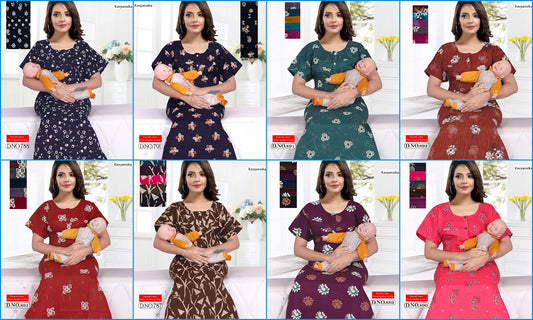 Print 0105 Kavyansika Rajwadi Feeding Night Gown Wholesaler Gujarat