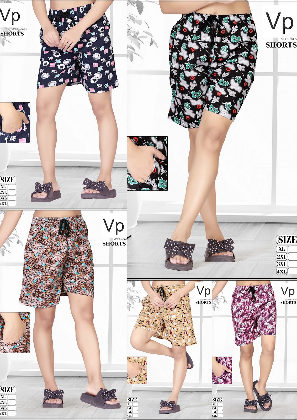 Print 030126 Vp Hosiery Cotton Women Shorts Wholesaler Ahmedabad