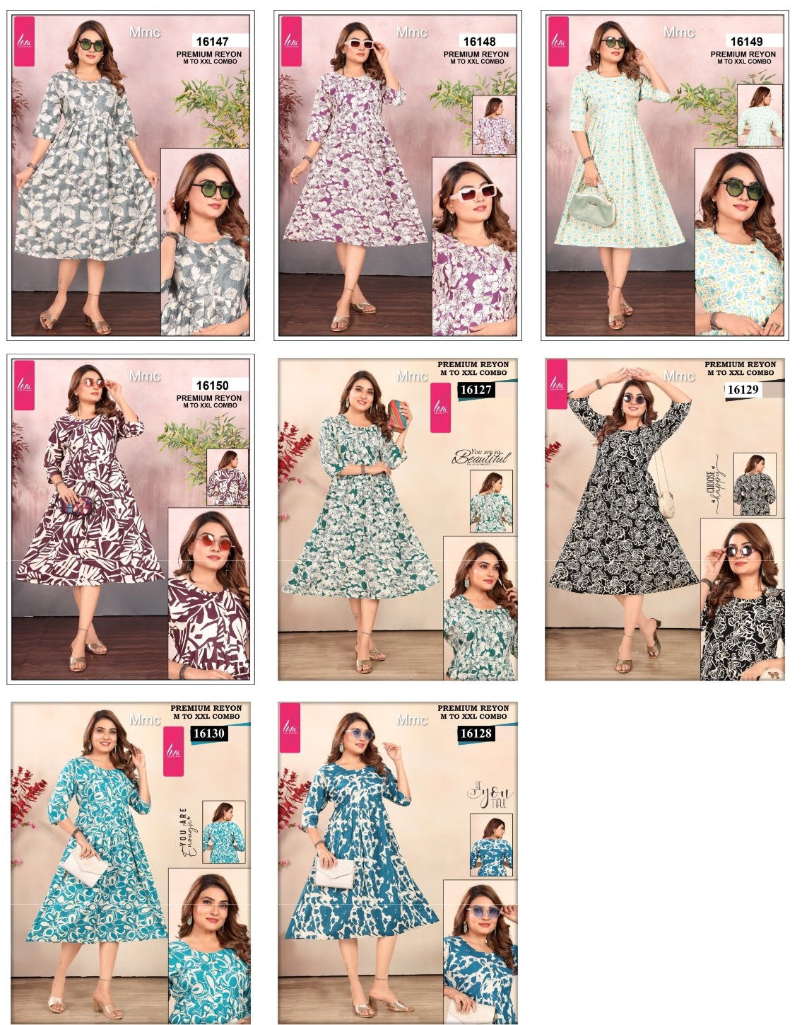 Print 051225 Mmc Reyon Anarkali Kurtis Supplier