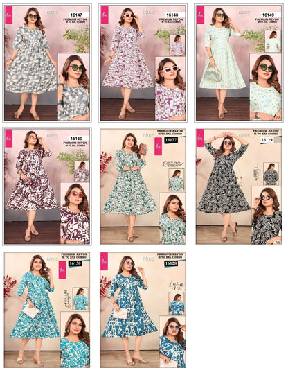 Print 051225 Mmc Reyon Anarkali Kurtis Supplier