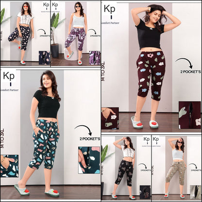 Print 0602 Kp Cotton Womens Capri Wholesaler India