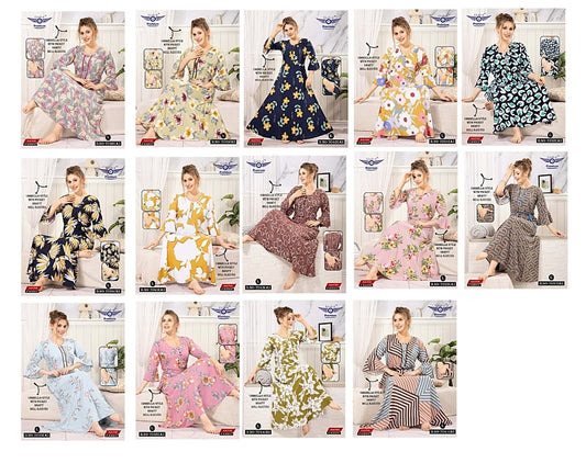 Print 1408 Grab It Imported Night Gowns Supplier Gujarat