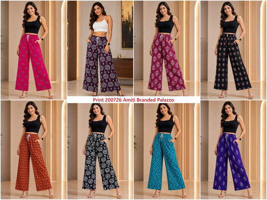 Print 200726 Amiti Liva Branded Palazzo Manufacturer Ahmedabad