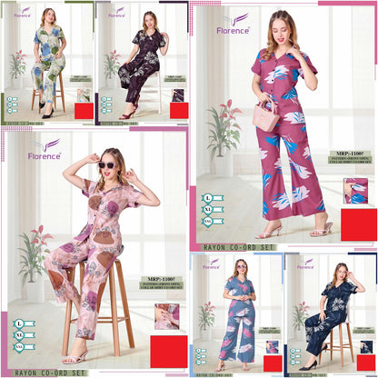 Print 2204 Florence Rayon Co Ord Set Supplier India