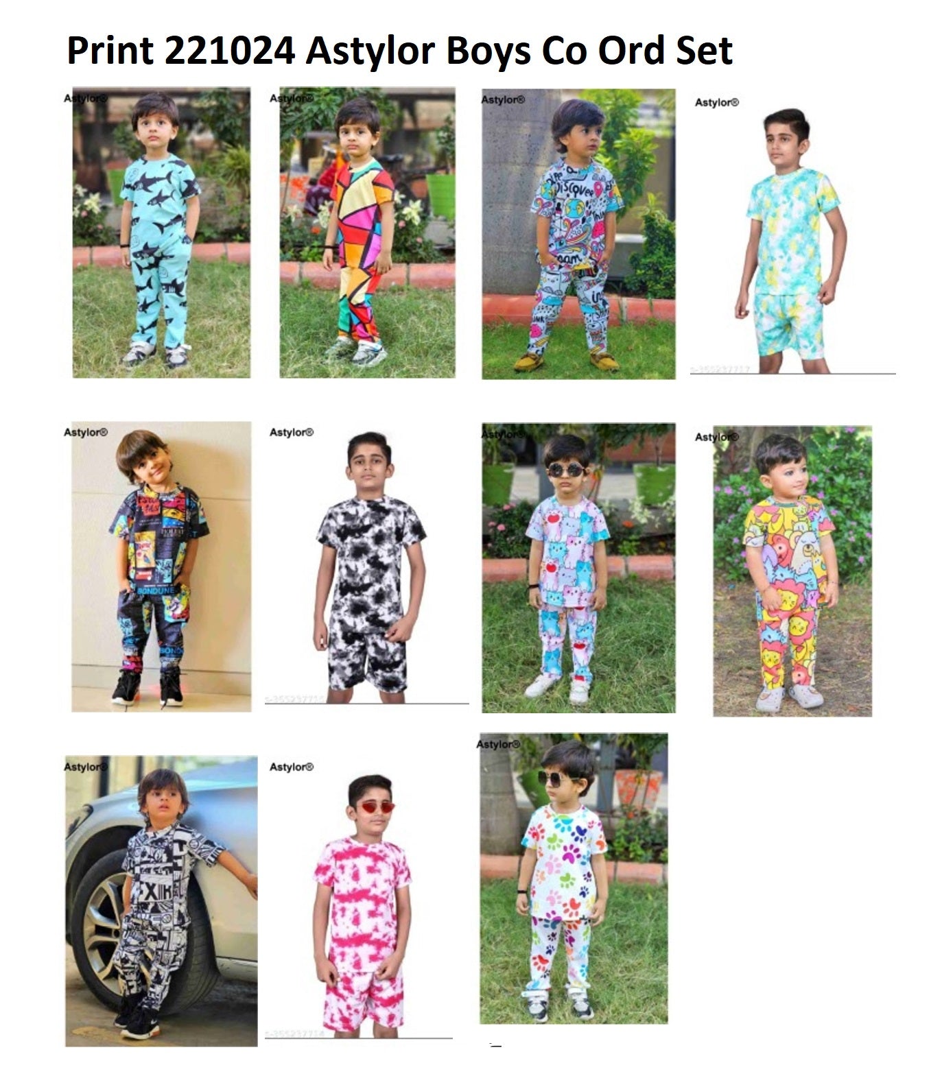 Print 221024 Astylor Boys Co Ord Set Wholesale Price