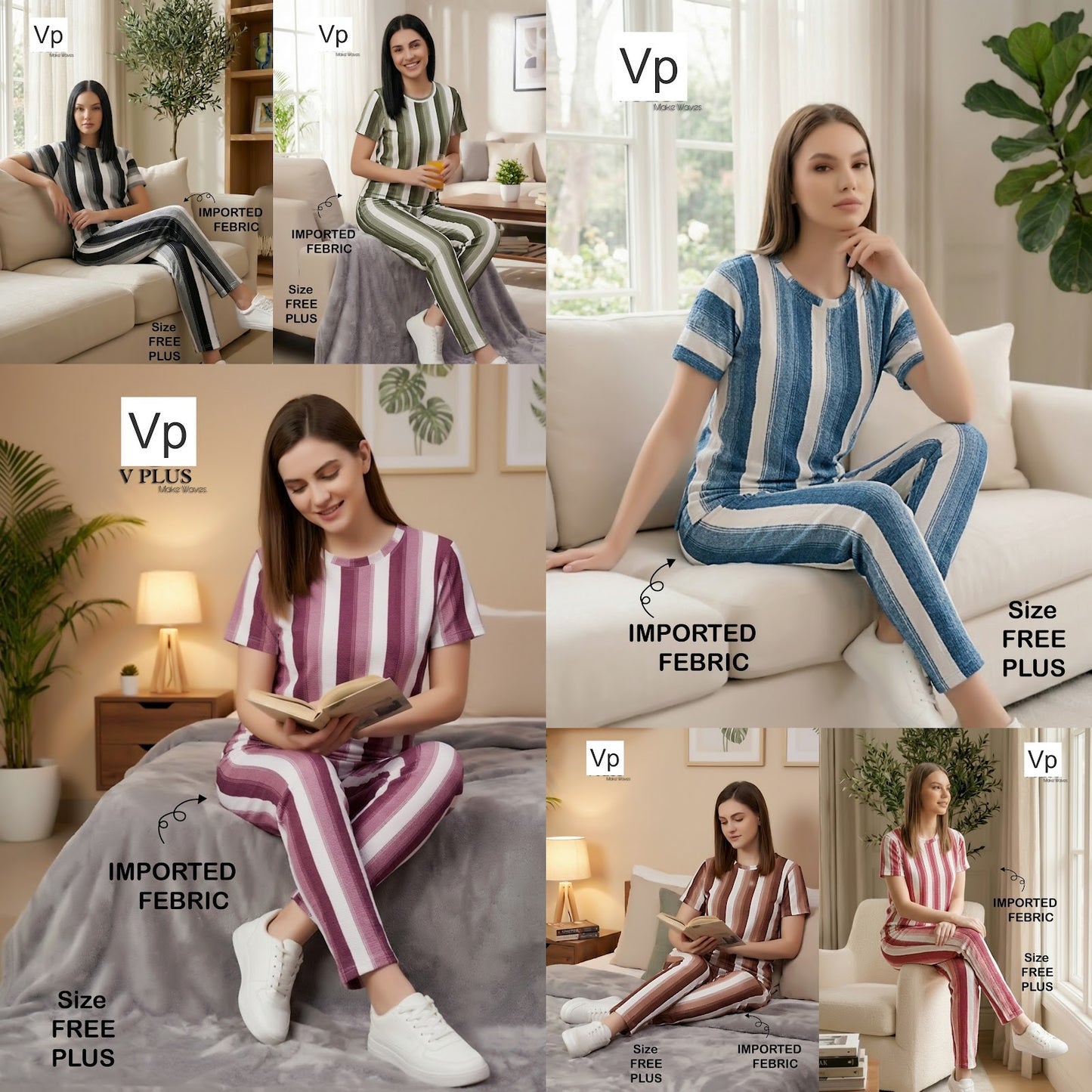 Print 240226 Vp Imported Pyjama Night Suits Wholesaler