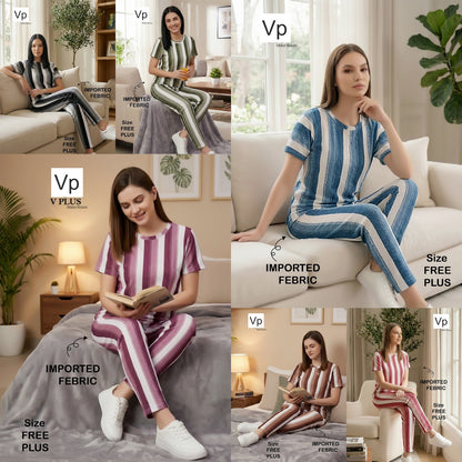 Print 240226 Vp Imported Pyjama Night Suits Wholesaler