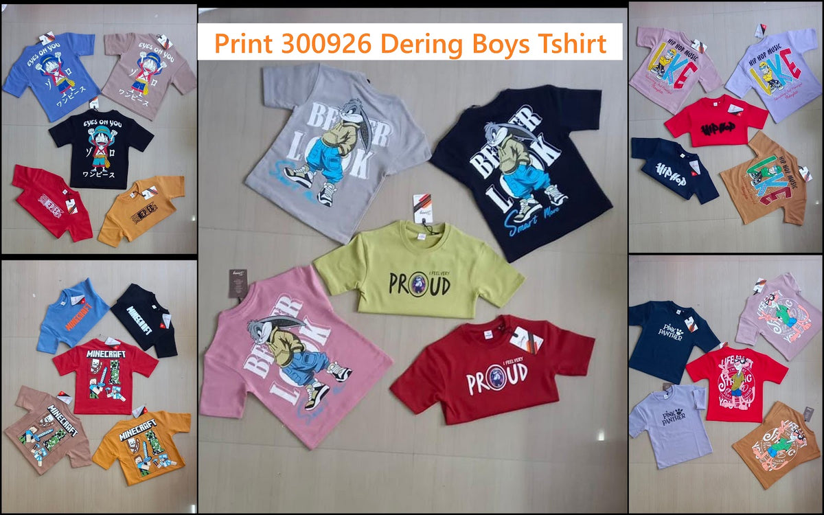 Print 300926 Dering Cotton Looper Boys Tshirt Wholesaler Gujarat