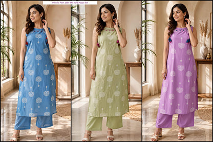 Print To Plain 2307 Mfs Cotton Kurti Plazzo Set Manufacturer India