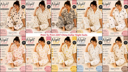 Print To Print 2207 China Cotton Collar Night Suits Manufacturer Gujarat