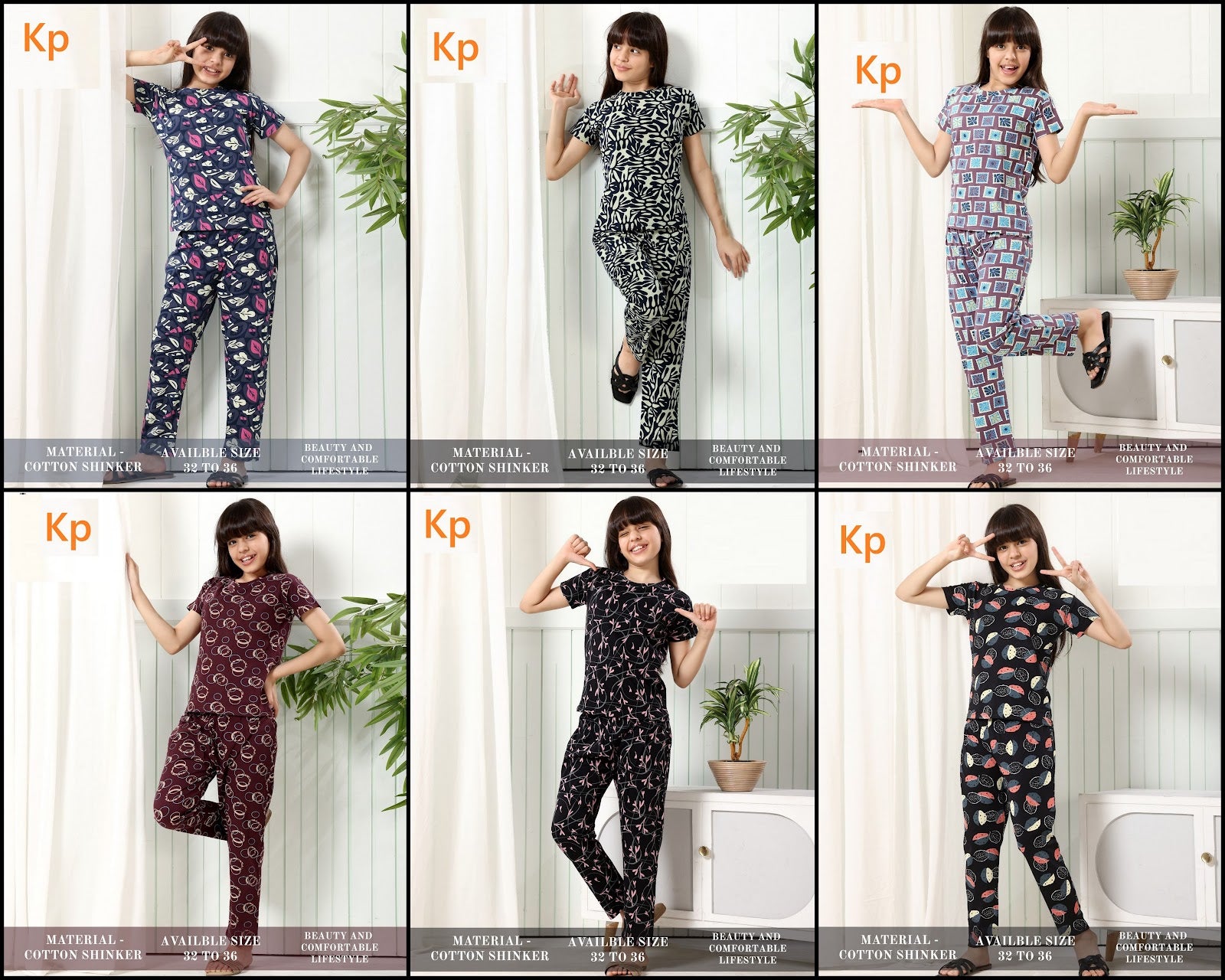 Print To Print 270626 Kp Cotton Girls Night Suits Supplier Ahmedabad