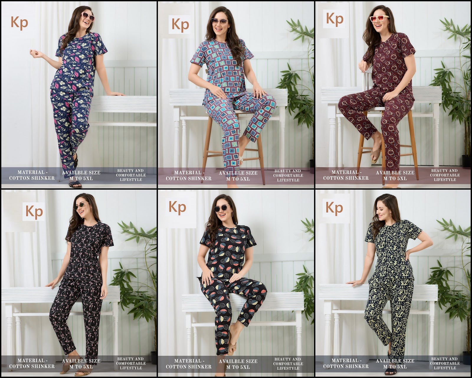 Print To Print 300626 Kp Cotton Pyjama Night Suits Wholesaler Ahmedabad