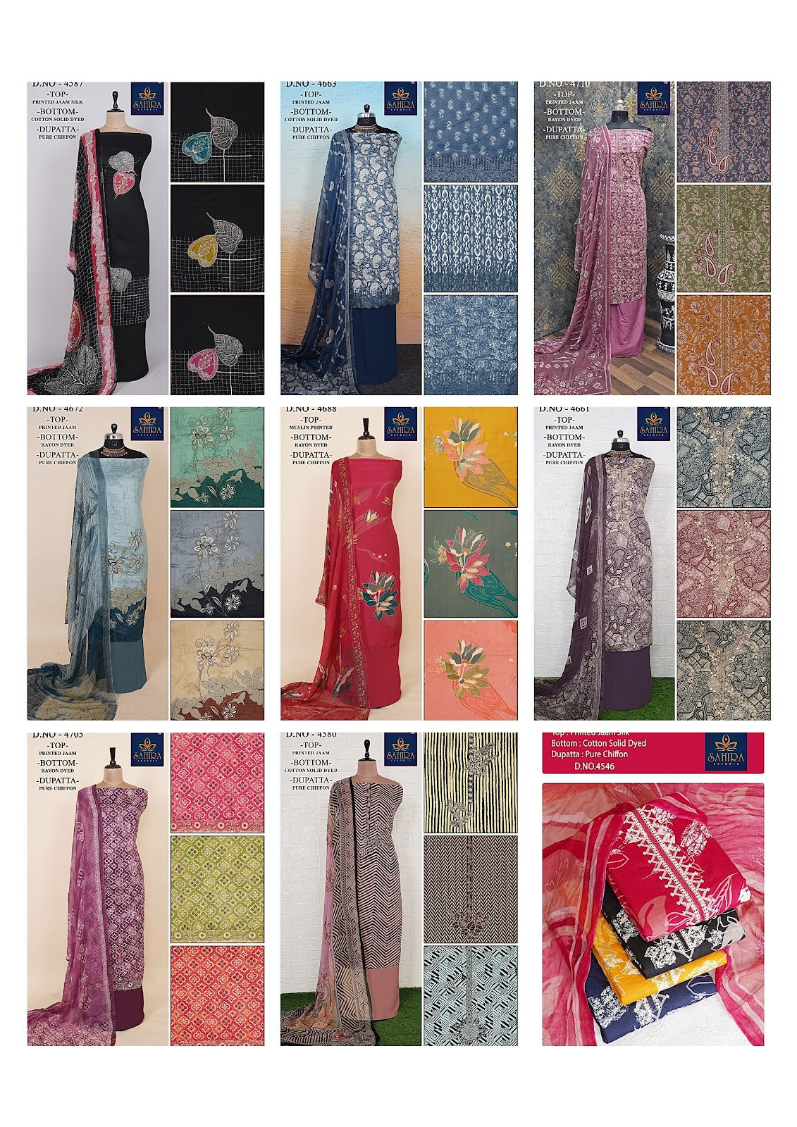 Printed 04 Sahira Jaam Silk Salwar Suits Supplier Ahmedabad