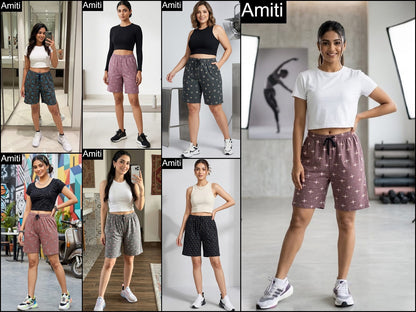 Printed 1306 Amiti Cotton Women Shorts Manufacturer India