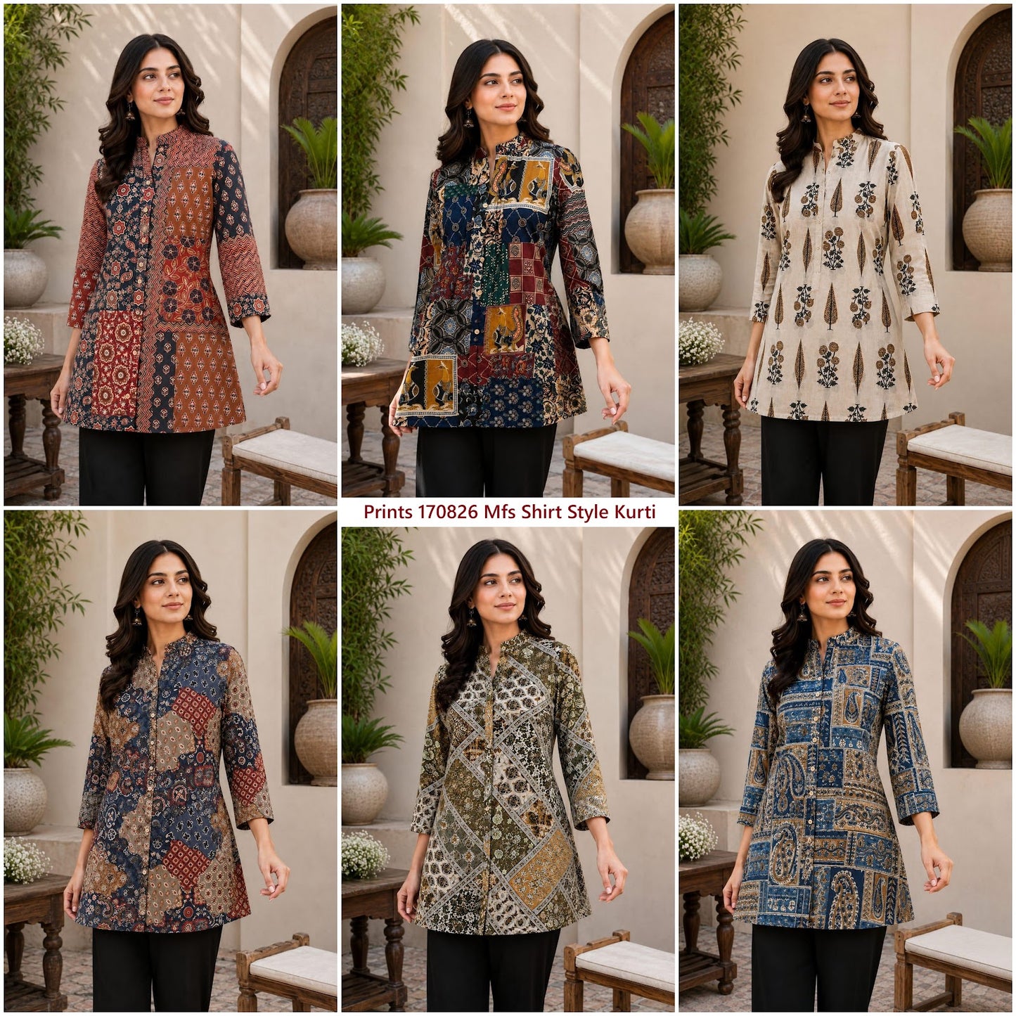 Prints 170826 Mfs Cotton Shirt Style Kurti Wholesaler Gujarat