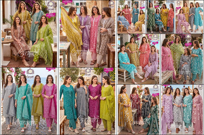Prisha Anjish Cotton Readymade Pant Style Suits Wholesale Price