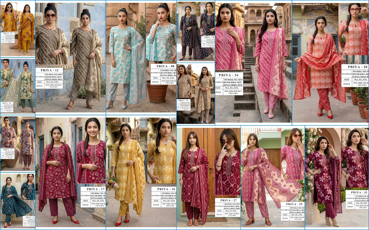 Priya Viyaa Modal Readymade Pant Style Suits Manufacturer India