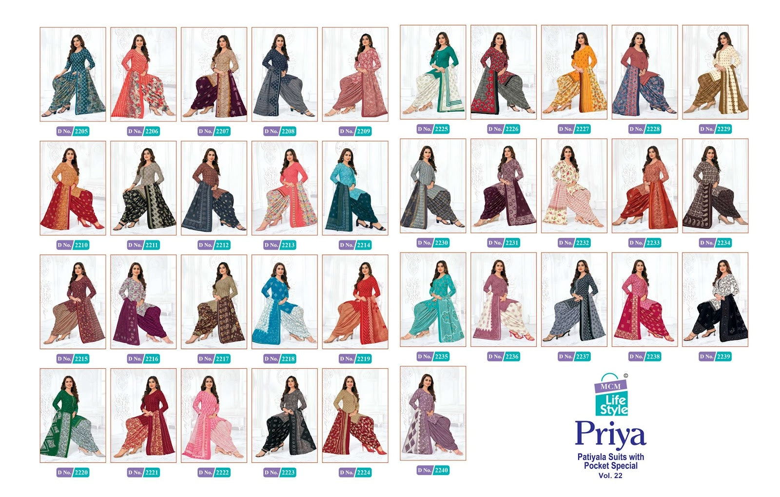 Priya Vol 22 Mcm Lifestyle Readymade Cotton Patiyala Suits Wholesaler India