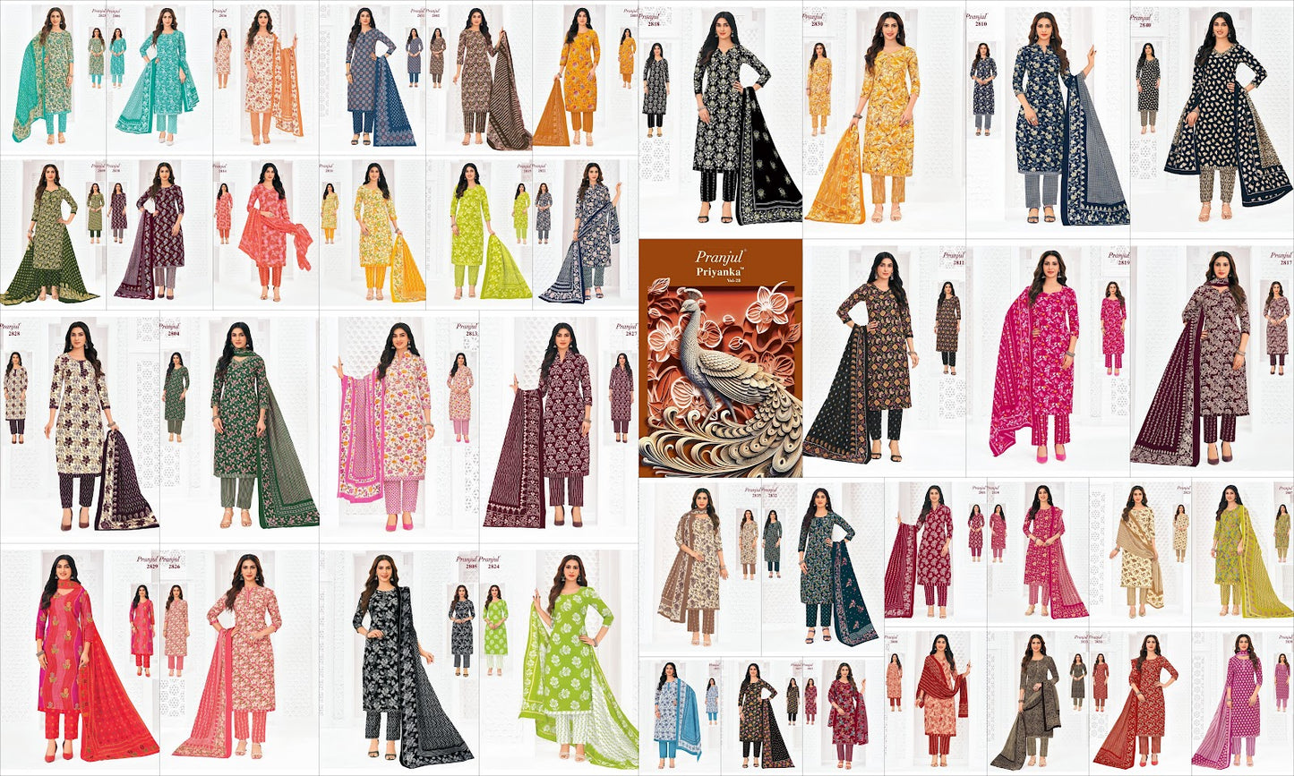 Priyanka Vol 28 Pranjul Cotton Dress Material Wholesaler Gujarat