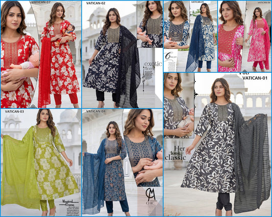 Puli Prmnt Vatican Feeding Readymade Suit Wholesaler Ahmedabad