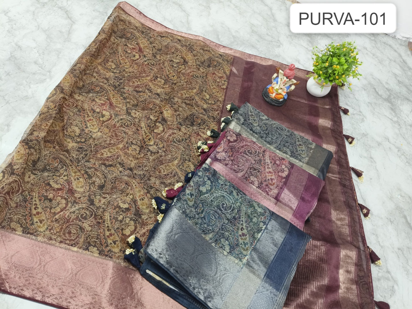 Purva 101 Kalpveli Natural Jute Sarees