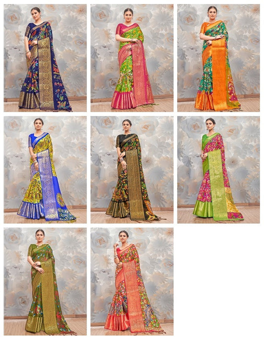 Pushpa Vol 1 Apple Jacquard Sarees Supplier India