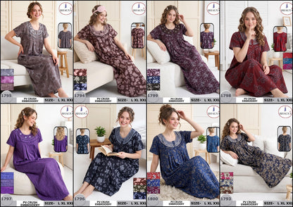 Pv Crush 2509 Bhagya Night Gowns Wholesale