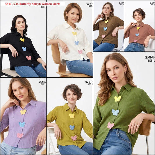 Ql N 7745 Butterfly Koleyti China Women Shirts Exporter India
