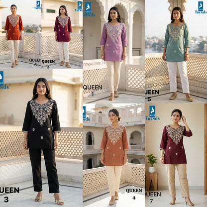 Queen Kaya Trends Rayon Short Kurtis Exporter