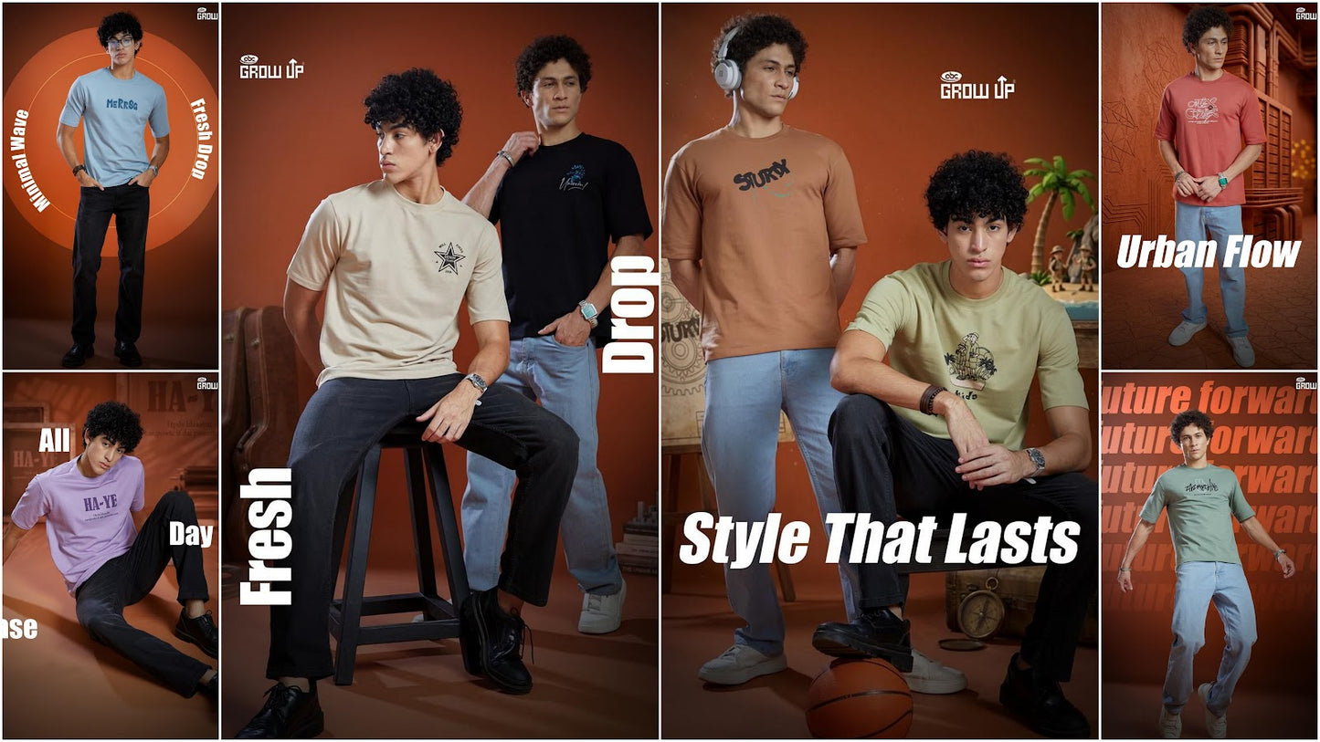 R1552 Growup Cotton Looper Mens Tshirts Supplier Gujarat