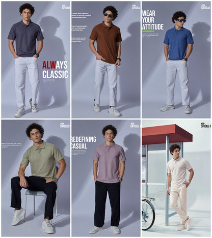 R 1582 Polo Growup Knit Mens Tshirts Manufacturer Gujarat