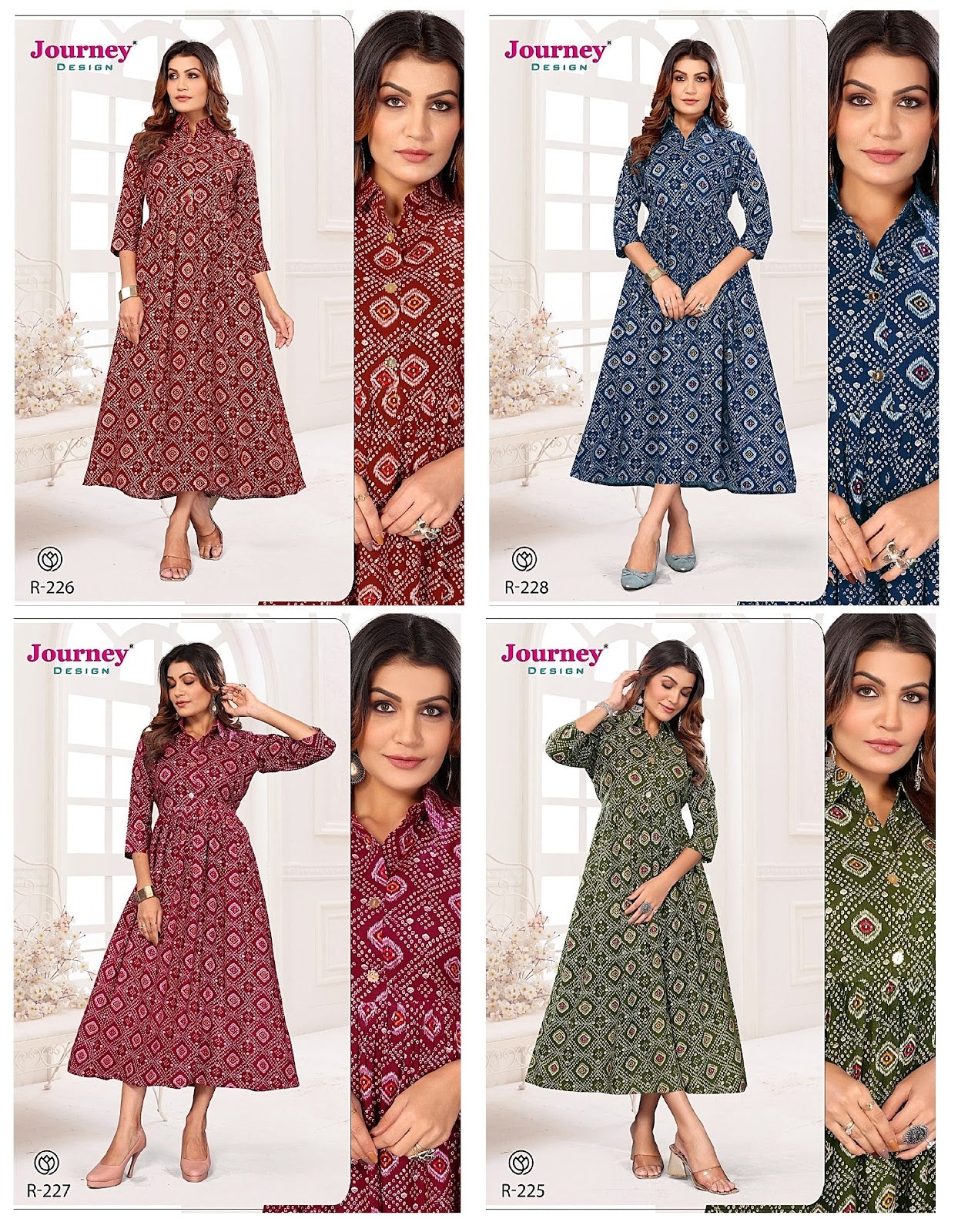 R 225-228 Journey Design Rayon One Piece Exporter Gujarat