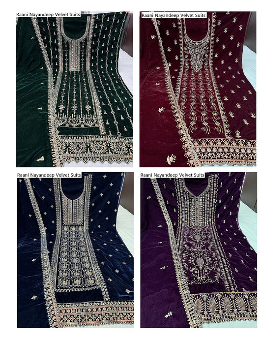 Raani Nayandeep Velvet Suits Supplier
