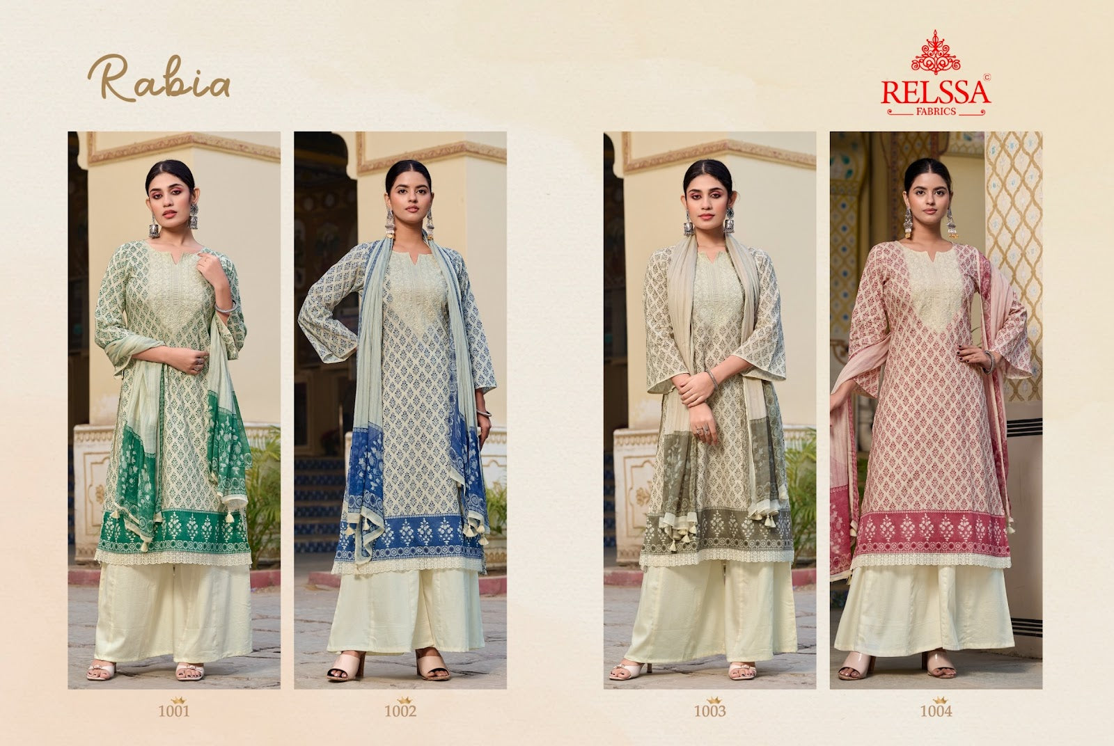 Rabia Relssa Fabrics Cotton Plazzo Style Suits Manufacturer Gujarat