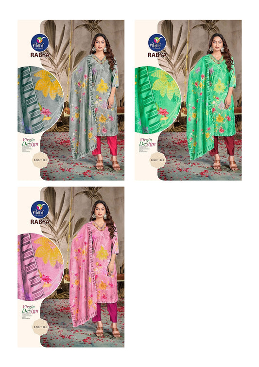 Rabya Vitara Muslin Readymade Pant Style Suits Manufacturer