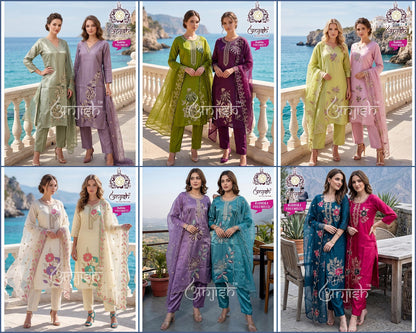 Radhika Anjish Roman Readymade Pant Style Suits Wholesale Price