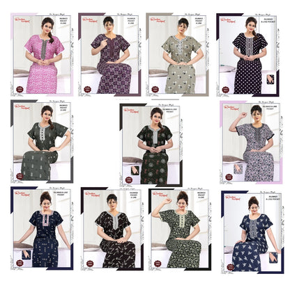Rajwadi A-Line Ruchee Fashion Cotton Night Gowns Supplier