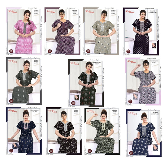 Rajwadi A-Line Ruchee Fashion Cotton Night Gowns Supplier