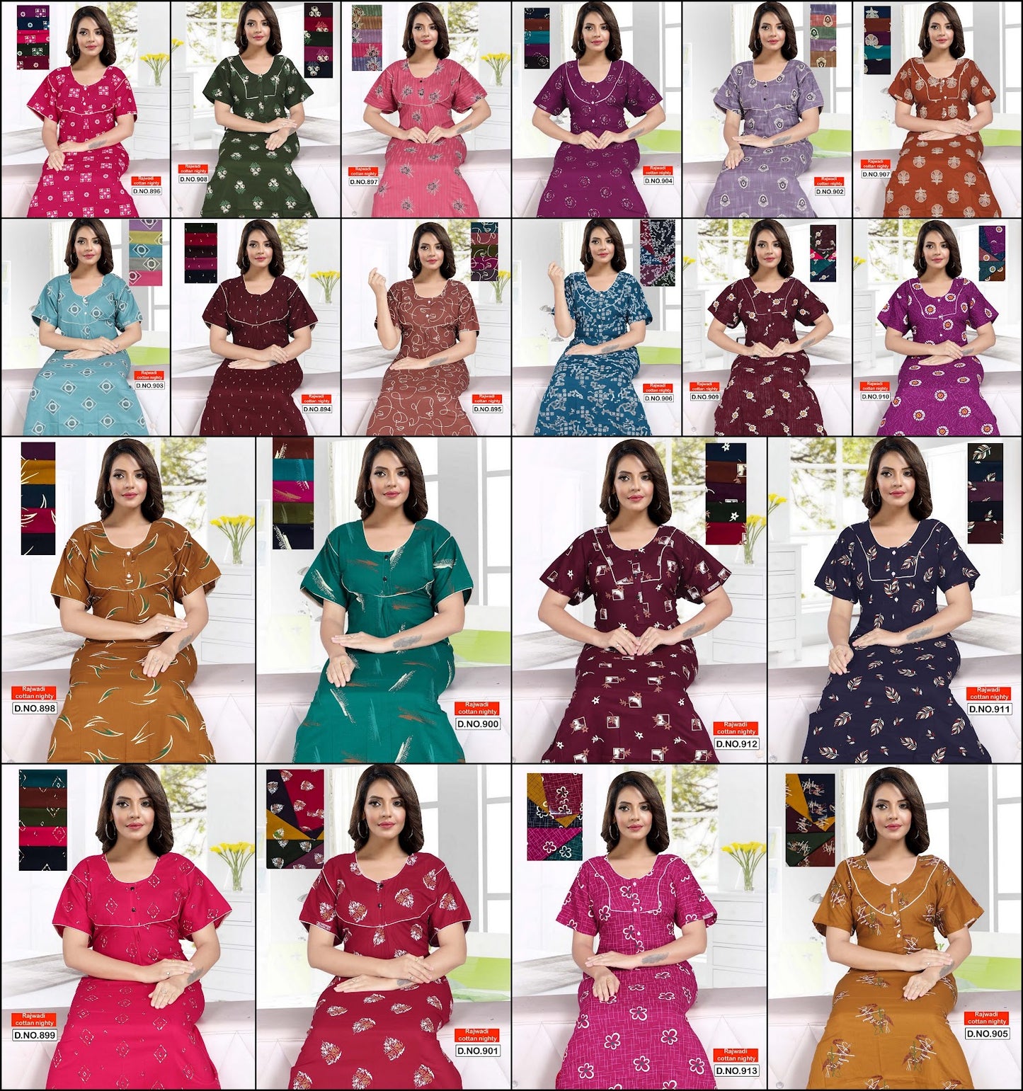 Rajwadi Cotton 3107 Kavyansika Night Gowns Wholesaler India