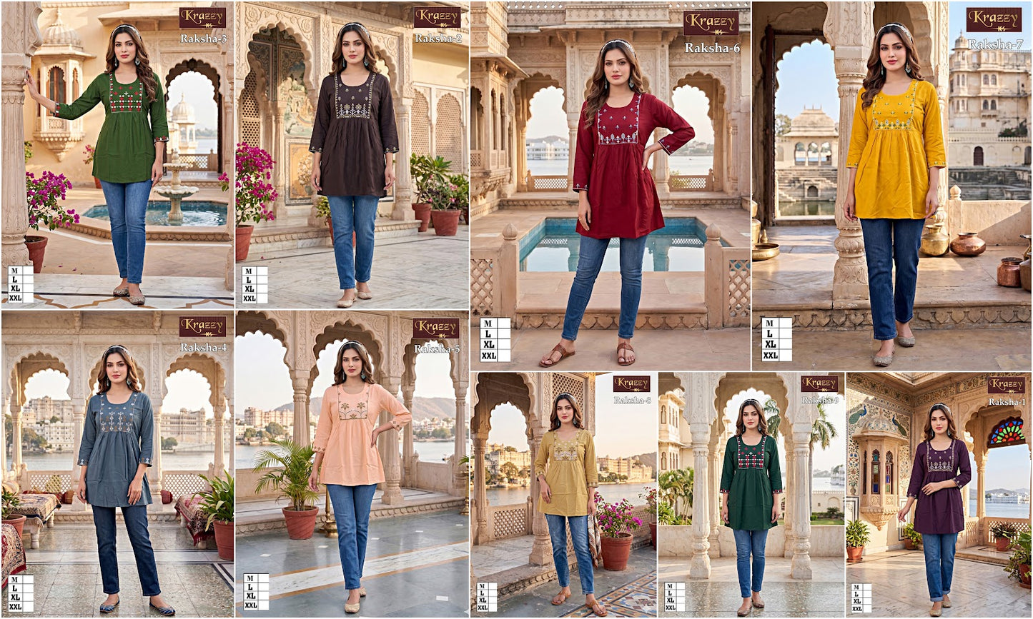 Raksha Krazzy Kanha Rayon Designer Long Top Wholesale