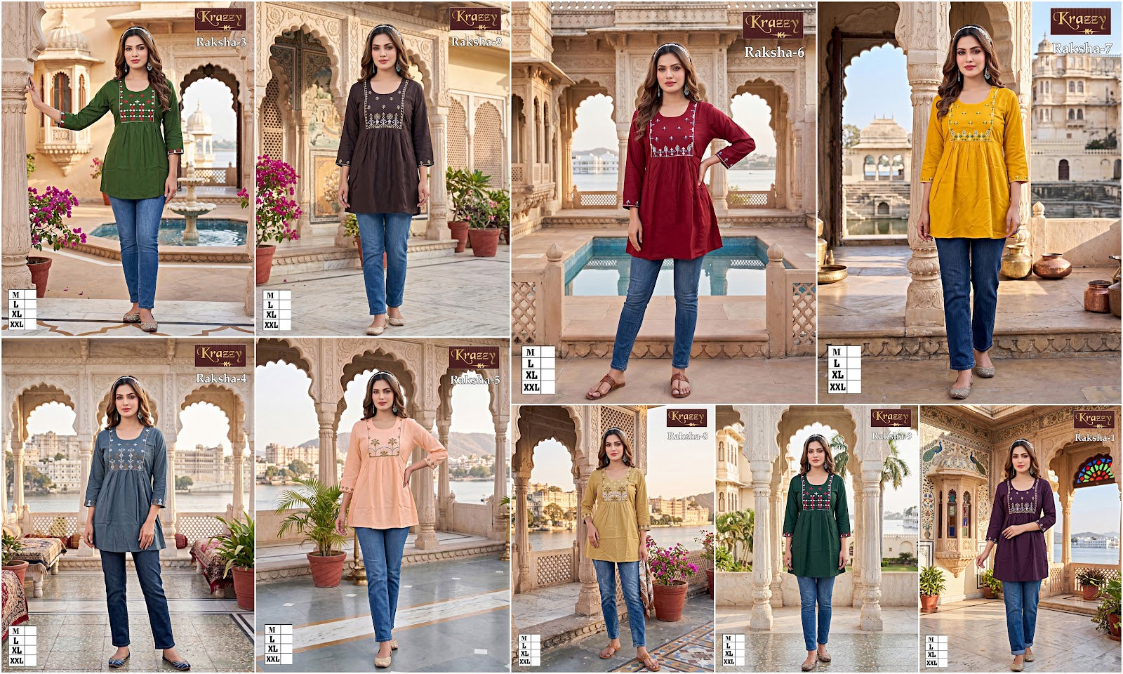 Raksha Krazzy Kanha Rayon Designer Long Top Wholesale
