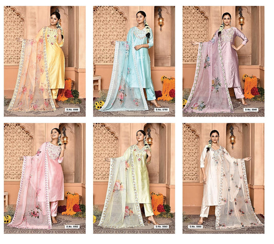 Ramani Vol 15 Hru Nylon Viscose Readymade Pant Style Suits Supplier India