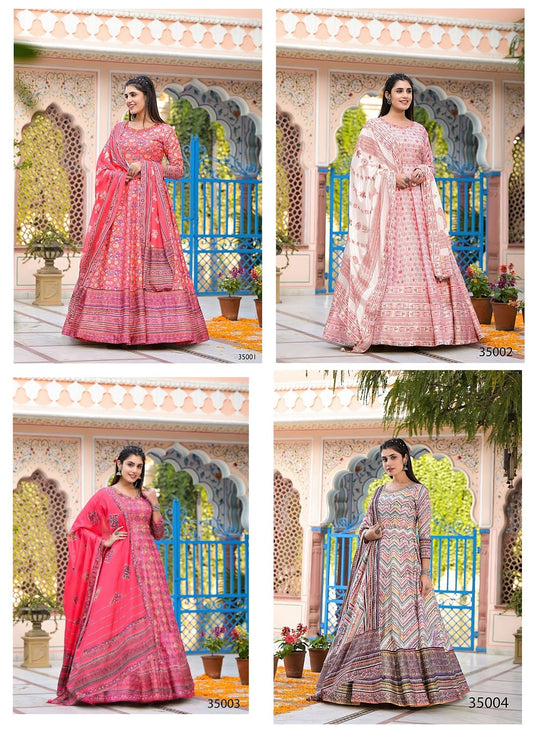 Ramya Tejasvee Dola Silk Gown Dupatta Set Exporter Gujarat