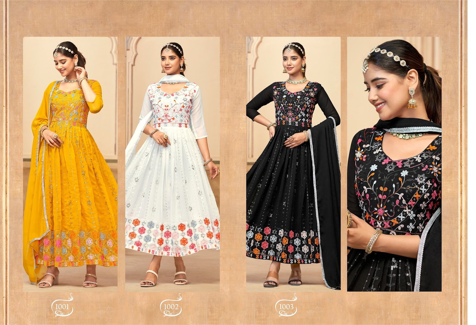 Rang Rasiya Banwery Fox Georgette Gown Dupatta Set Exporter Ahmedabad