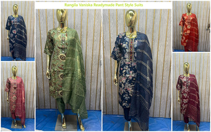Rangila Vaniska Berlin Readymade Pant Style Suits Wholesaler Ahmedabad