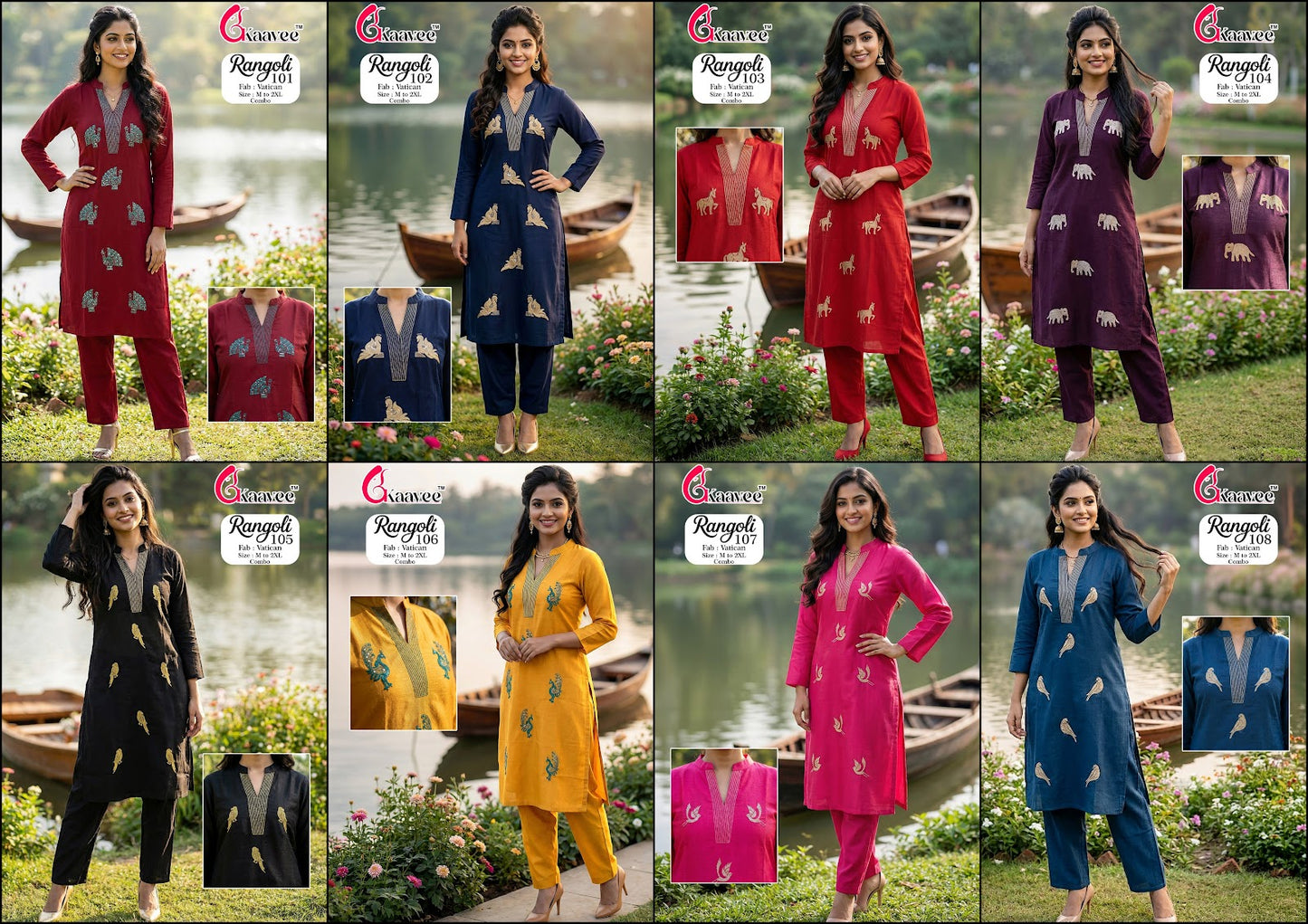 Rangoli Kaavee Vatican Kurti Pant Set Wholesale Price