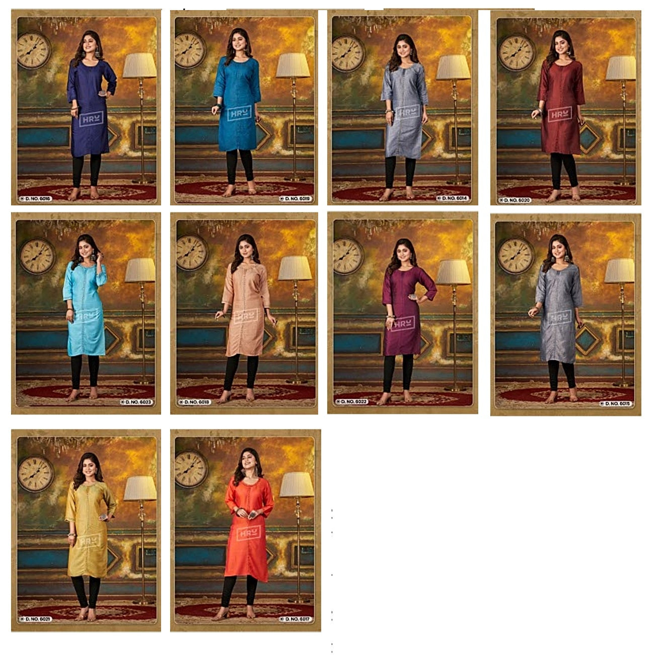 Rangoli Vol 1 Hru Two Tone Rayon Knee Length Kurtis